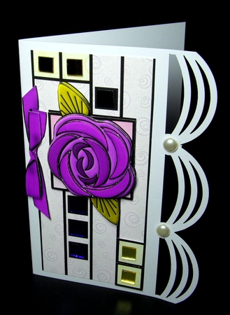 NOUVEAU ROSE - 4 Pretty Nouveau Rose Toppers - Purple by Dianne Jackson