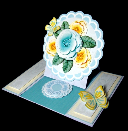 Centre Panel Easel Roses and butterflies NEW by Dianne Jackson