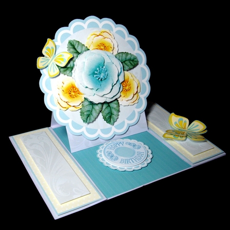 Centre Panel Easel Roses and butterflies NEW by Dianne Jackson