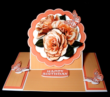 Beautiful Roses on a Orange  mat  by Dianne Jackson