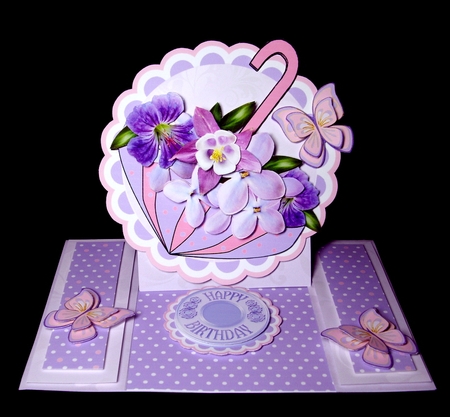 Centre Panel Easel Lilac flower umbrella - NEW by Dianne Jackson