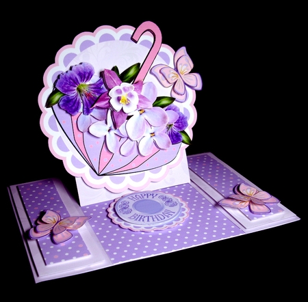 Centre Panel Easel Lilac flower umbrella - NEW by Dianne Jackson
