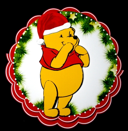 Rocker Card ,  Winnie in his Christmas Hat  by Dianne Jackson