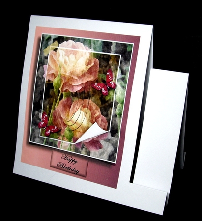 old roses with butterfies by Dianne Jackson