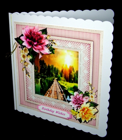 Beautiful Scene and Dahias  by Dianne Jackson