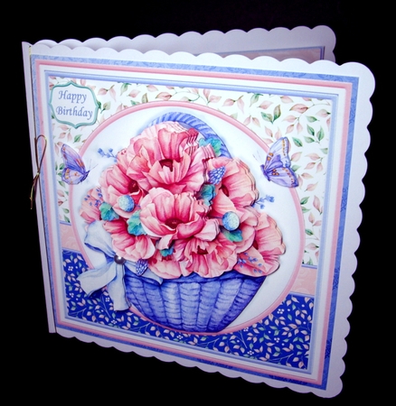 POPPY BASKET 7.5 Decoupage & Insert Mini Kit Various Occasions by Dianne Jackson