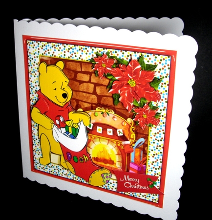 Christmas Day With Pooh Card Front 1 by Dianne Jackson