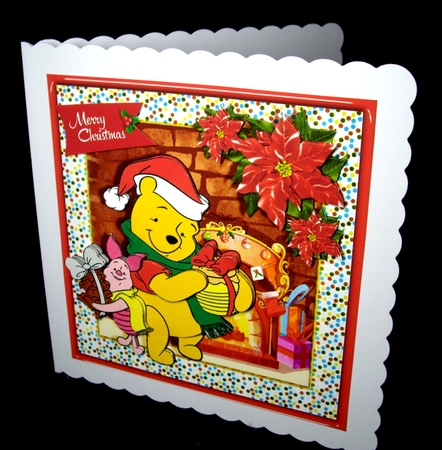 Christmas Day With Pooh Card Front 2 by Dianne Jackson
