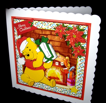 Christmas Day With Pooh Card Front 5 by Dianne Jackson
