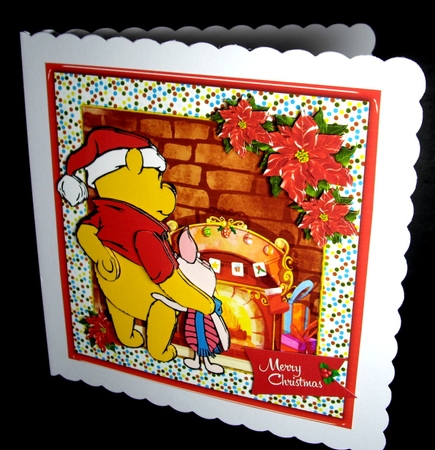 Christmas Day With Pooh Card Front 6 by Dianne Jackson