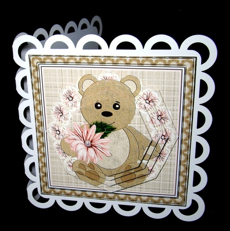 Luxury of Time Stacker - Gold - BEAR WITH FLOWER by Dianne Jackson