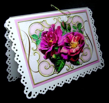 Mavue Roses on a Ornate Mat  by Dianne Jackson