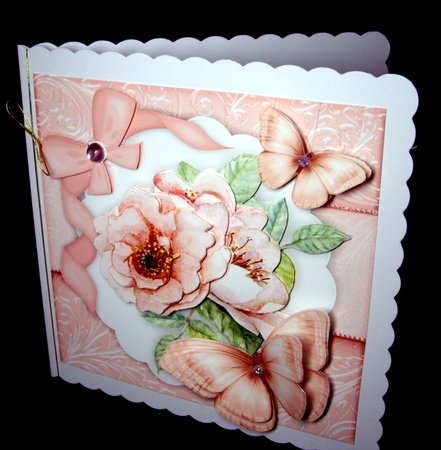 Pink Roses and Butterflys  by Dianne Jackson