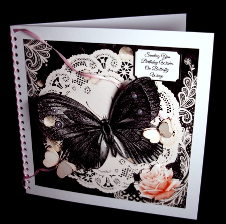 Pink and Black Large Butterfly Wishes by Dianne Jackson