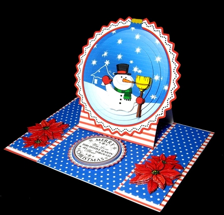 Snowman & Poinsettia Centre Panel Easel by Dianne Jackson