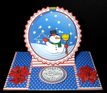 Snowman & Poinsettia Centre Panel Easel by Dianne Jackson