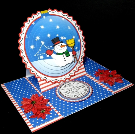 Snowman & Poinsettia Centre Panel Easel by Dianne Jackson