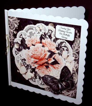Pink Black and Roses Butterfly Wishes by Dianne Jackson