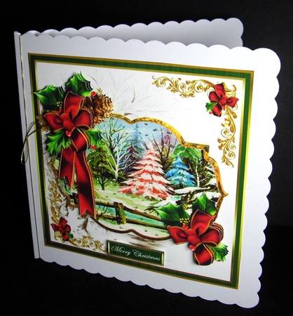 Christmas trees and holly by Dianne Jackson