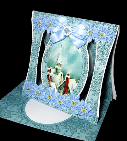 Winter Rooftops Stand Up Cut Out 3D Christmas Card Kit by Dianne Jackson