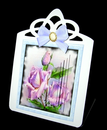 Beautiful Lilac Roses on a Wood Mat  by Dianne Jackson