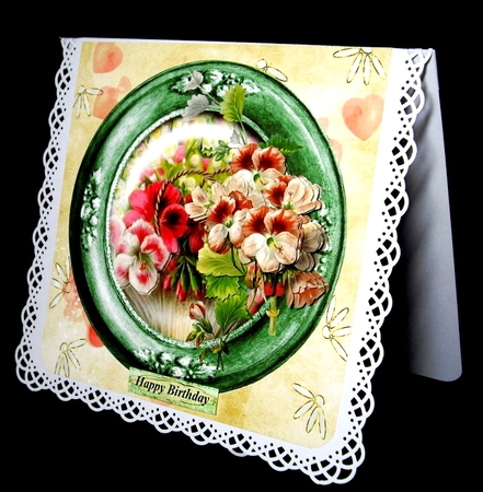 Circle of Flowers Topper with Decoupage by Dianne Jackson