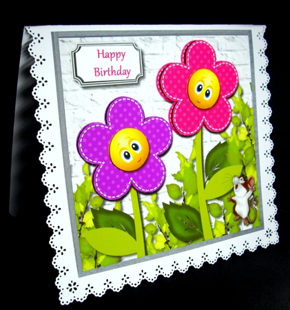 Funky flowers in lilac shades by Dianne Jackson