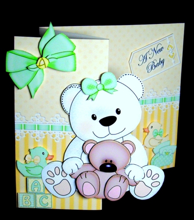 3D Shaped No-Hole Fold Back Mini Kit -   New Baby Teddy by Dianne Jackson