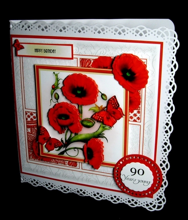 Poppy Lace Squares Card Kit by Dianne Jackson