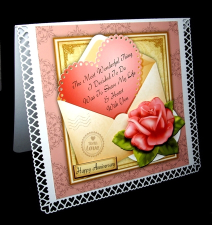 Heart In A Envelope Anniversary 8x8 by Dianne Jackson