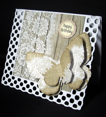 Burlap and Lace Butterfly by Dianne Jackson