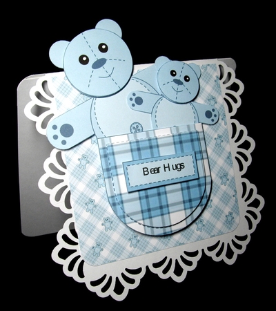 Teddy in My Pocket Toppers - blue by Dianne Jackson