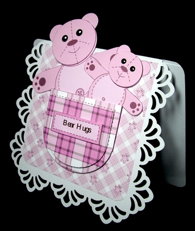 Teddy in My Pocket matching paper - pink by Dianne Jackson