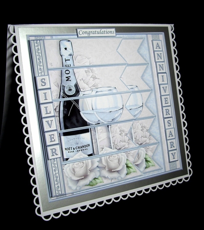 CHAMPAGNE 7.5 Alphabet Silver Wedding Anniversary Alphabet & Age Card Kit  by Dianne Jackson
