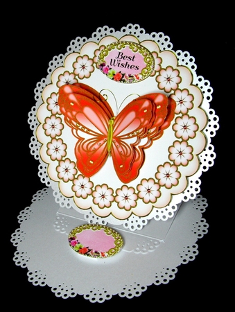 Flowers & Butterfly Scalloped Topper 2 by Dianne Jackson
