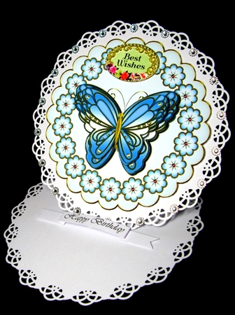 Flowers & Butterfly Scalloped Topper 3 by Dianne Jackson