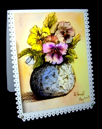 Pen & Wash Pansies by Dianne Jackson