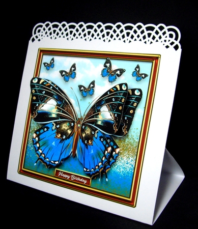 Mounted Butterfly Card Topper Turquoise by Dianne Jackson