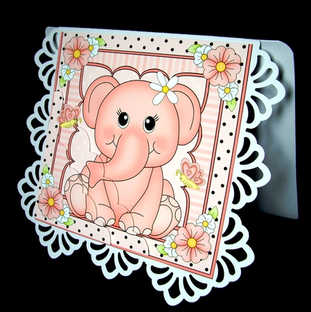 Cute Little Elephant Scalloped Corner Stacker by Dianne Jackson