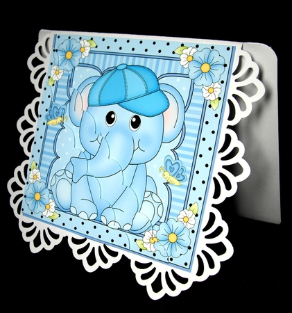 Cute Little Elephant Scalloped Corner Stacker by Dianne Jackson