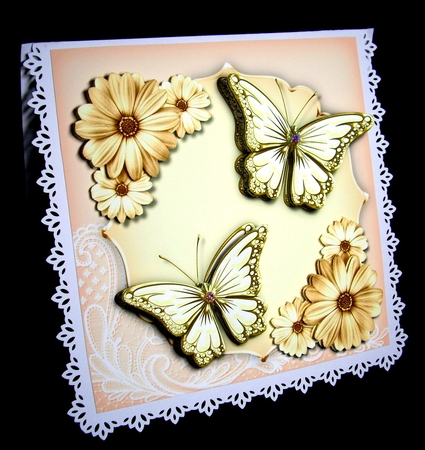 Beautiful Gold  Butterflys and Daisys by Dianne Jackson