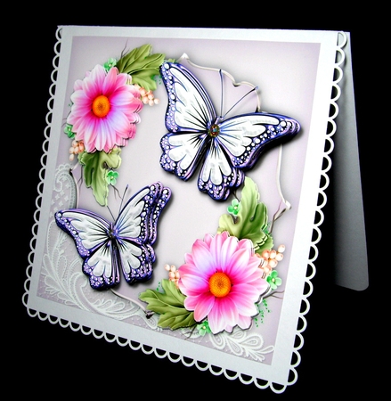 Beautiful Lilac Butterflys and Flowers by Dianne Jackson