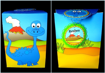 3D Gift Bag Mini Kit - Cute Little Dinosaur Zarin by Dianne Jackson