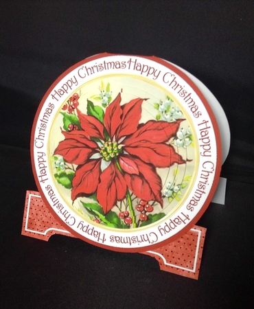 Christmas Poinsettia 3D Circle Card with Toppers & Envelope Mini Kit by Dianne Jackson