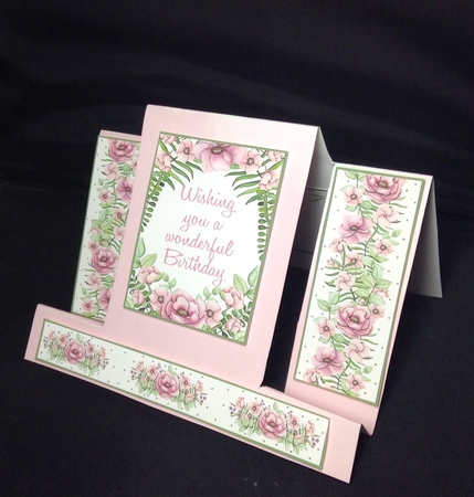 Blooms on Pink Centre Step Card by Dianne Jackson