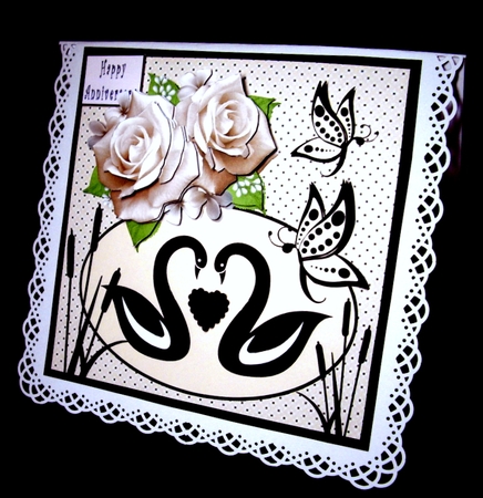 Swans Anniversary Or Birthday - Decoupage by Dianne Jackson