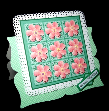 9Tiled floral panel with flower by Dianne Jackson