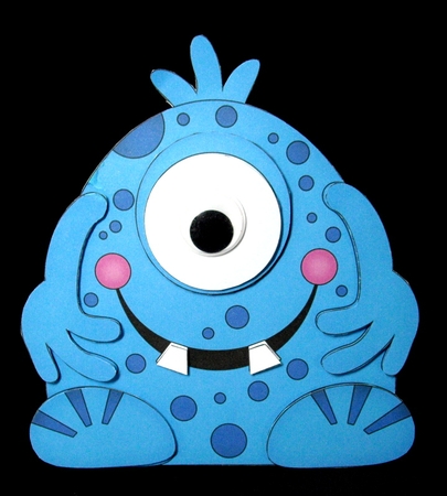 3D Shaped Card  Kit -  Cute Alien Monster Guza by Dianne Jackson