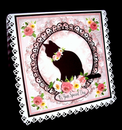 Roses and Black Cats Card Topper Series - Wise One by Dianne Jackson