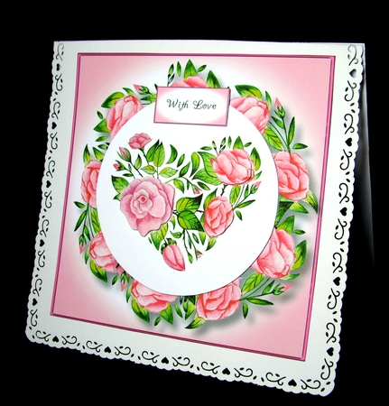 Pretty Pink Floral Heart 8x8 by Dianne Jackson
